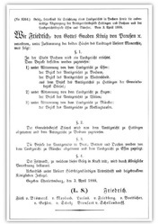 Urkunde von 1888